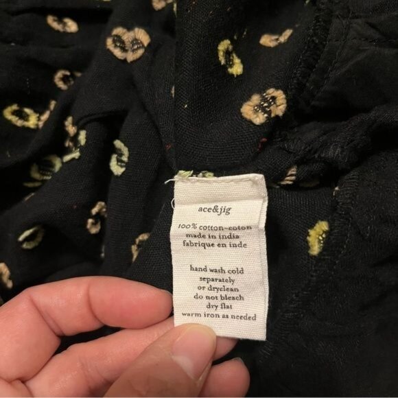 Ace & Jig Lola Mini Dress Black with Pastel Polka Dots XXS Rare Cotton Gauze - Picture 5 of 6